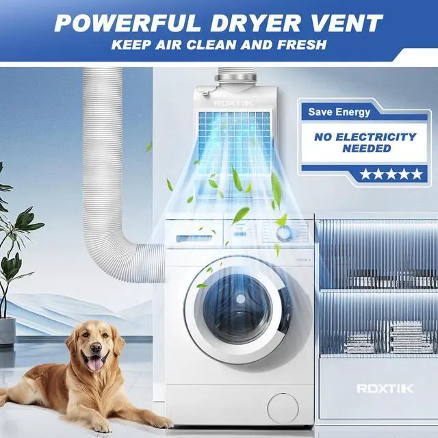 Alt view image 2 of 7 - 3-in-1 Indoor Dryer Vent Kit, 10 Pcs Polyester Filters for 4 Layer Purification System, Stainless Steel Screen Filter and Water Drawer For Electric Dryer