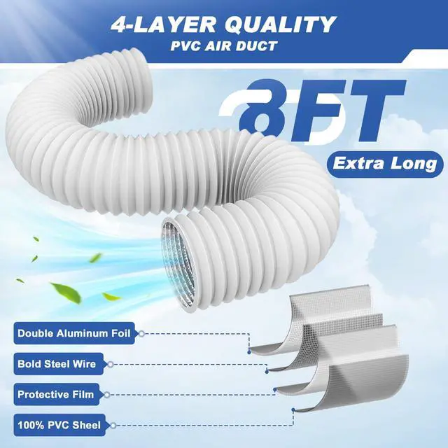 Alt view image 7 of 7 - 3-in-1 Indoor Dryer Vent Kit, 10 Pcs Polyester Filters for 4 Layer Purification System, Stainless Steel Screen Filter and Water Drawer For Electric Dryer