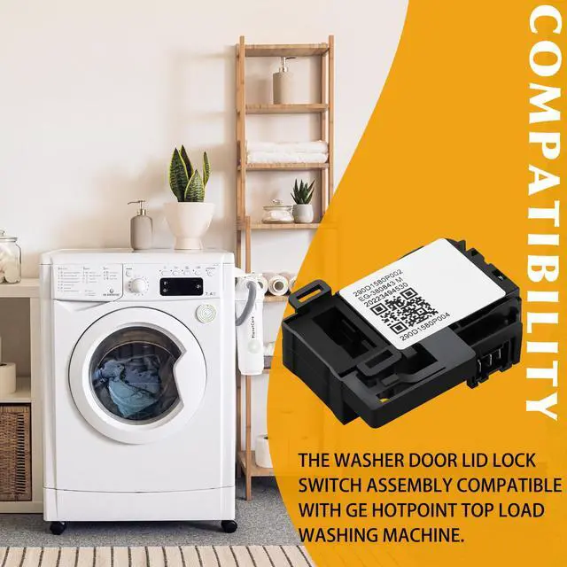 Alt view image 3 of 7 - WH01X27954 Washer Lid Lock Switch Part 290D1580P004 290D1580P001 290D1580P002 EG-380843M WH01X26114 WH01X24114 Compatible with GE Hotpoint Top Load Washing Machine Door Lock Assembly Replacement