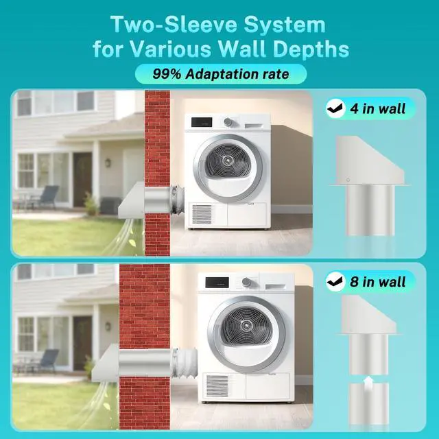 Alt view image 4 of 7 - 4 Inch Dryer Vent Cover Outside with Magnetic Damper, Galvanized Steel Hooded Wall Vent with Removable Screen, 4'' Exterior Dryer Vent for Dryer, Bathroom, Kitchen Exhaust, White