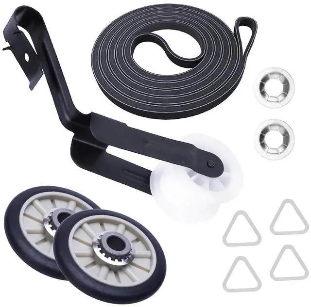Main image of Dryer Repair Kit for Kenmore Series 70 80 90 500 600 Whirlpool WED4815EW1 | Replacement dryer parts, fits WED4800BQ1 WED4800XQ1, Amana NED4655EW1 NGD4655EW2, with drum roller idler pulley belt