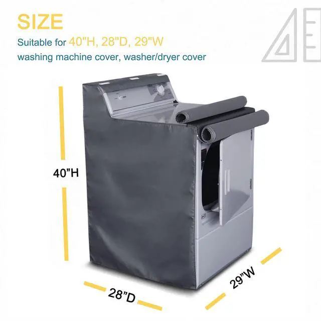 Alt view image 2 of 6 - 2 Pack Washing Machine Cover,Waterproof Dustproof Washing Cover with Zipper,Fit for Outside Top or Front Load Washer/Dryer,27"W x 26"D x 43"H-Grey
