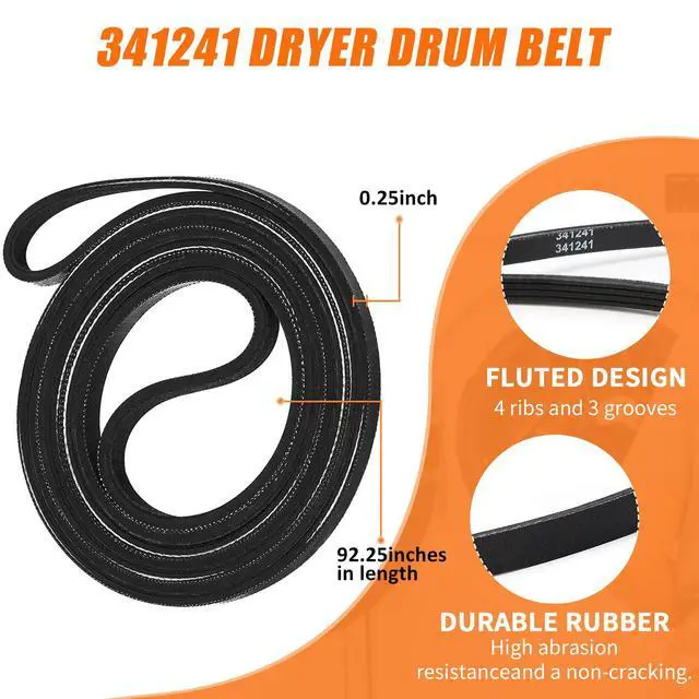 Alt view image 4 of 7 - 4392065 Dryer Repair Kit with 341241 Dryer Belt 691366 Idler Pulley 349241T Drum Roller Replacement for Whirlpool Kenmore Maytag Amana Dryer Parts, Replaces AP6010582 WP691366 AP3131942, wed4815ew1