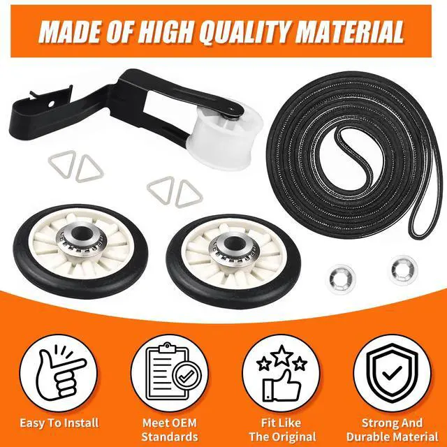 Alt view image 7 of 7 - 4392065 Dryer Repair Kit with 341241 Dryer Belt 691366 Idler Pulley 349241T Drum Roller Replacement for Whirlpool Kenmore Maytag Amana Dryer Parts, Replaces AP6010582 WP691366 AP3131942, wed4815ew1