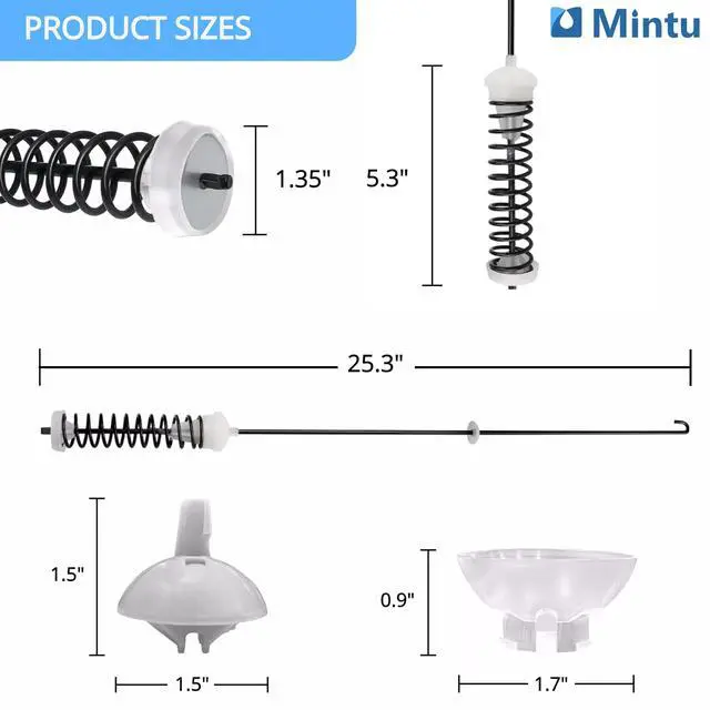 Alt view image 2 of 6 - W10780045 Suspension Rod Kit Replacement For Roper RTW4516FW1 RTW4516FW2 RTW4641BQ0 RTW4641BQ1 VAW3584GW0 VAW3584GW1 WET4027HW0 WETLV27HW0 WETLV27HW1 WGT4027HW0 WGTLV27HW0 WGTLV27HW1 WTW4616FW0 Washer