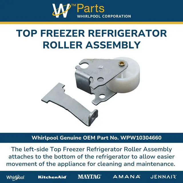Alt view image 4 of 6 - Whirlpool W10304660 Refrigerator Roller Genuine Original Equipment Manufacturer (OEM) Part