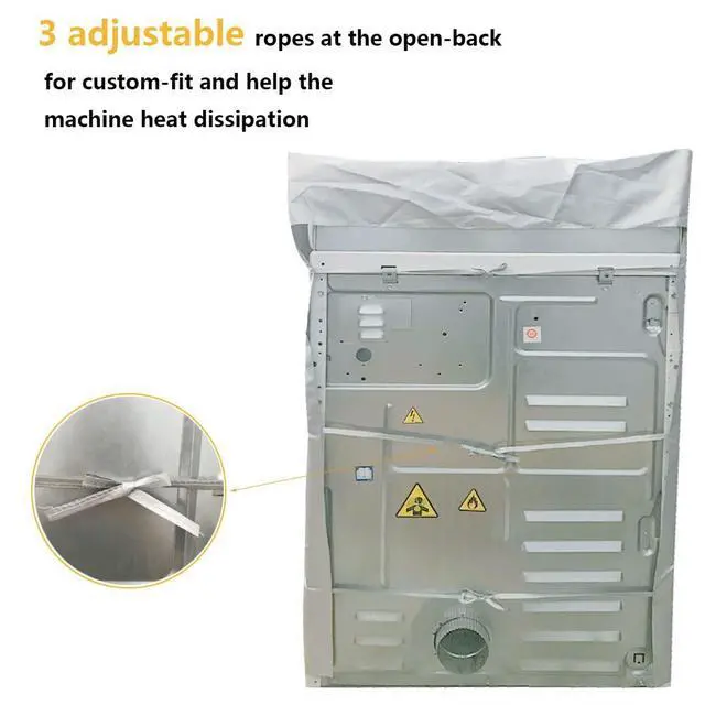 Alt view image 3 of 7 - 2Pack Washer and Dryer Covers, Portable Washer Cover with Zipper Design Dustproof & Waterproof & Anti-UV Laundry Covers, Washing Machine Cover Fit for Most Top Load Machine(Silver)