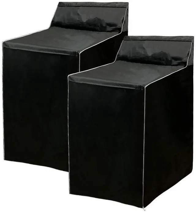 Main image of 2Pack Washer and Dryer Covers, Portable Washer Cover with Zipper Design Dustproof Waterproof Laundry Covers for Washer and Dryer, Washing Machine Cover Fit for Most Top Load Machine(Black)