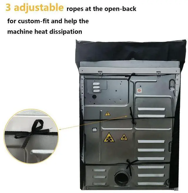Alt view image 3 of 7 - 2Pack Washer and Dryer Covers, Portable Washer Cover with Zipper Design Dustproof Waterproof Laundry Covers for Washer and Dryer, Washing Machine Cover Fit for Most Top Load Machine(Black)
