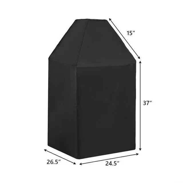 Alt view image 2 of 7 - Outdoor Beer Dispenser Cover for Kegerator, 420D Oxford Dust Protector with Straps, Waterproof Shield for Single and Tap Towers, Black, 24.5x26.5x37 Inches
