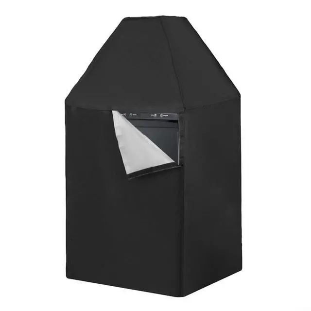 Alt view image 7 of 7 - Outdoor Beer Dispenser Cover for Kegerator, 420D Oxford Dust Protector with Straps, Waterproof Shield for Single and Tap Towers, Black, 24.5x26.5x37 Inches