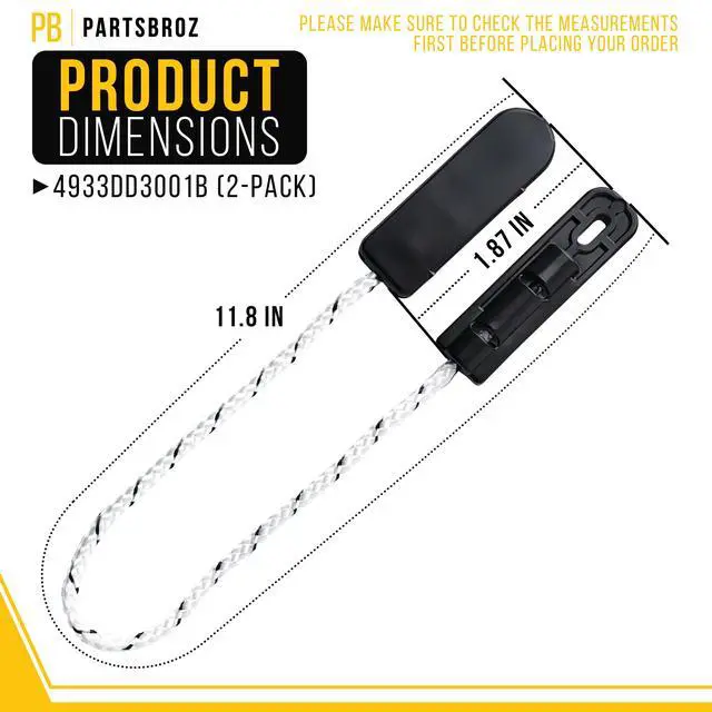 Alt view image 2 of 7 - Dishwasher Hinge Cable for LG LDS4821ST (2-Pack)