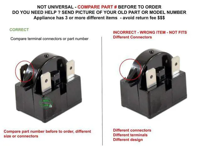 Alt view image 3 of 7 - EBG32952202 CKD952202X Compatible with LG Refrigerator Compressor Start Relay fits Old Number EBG32952202