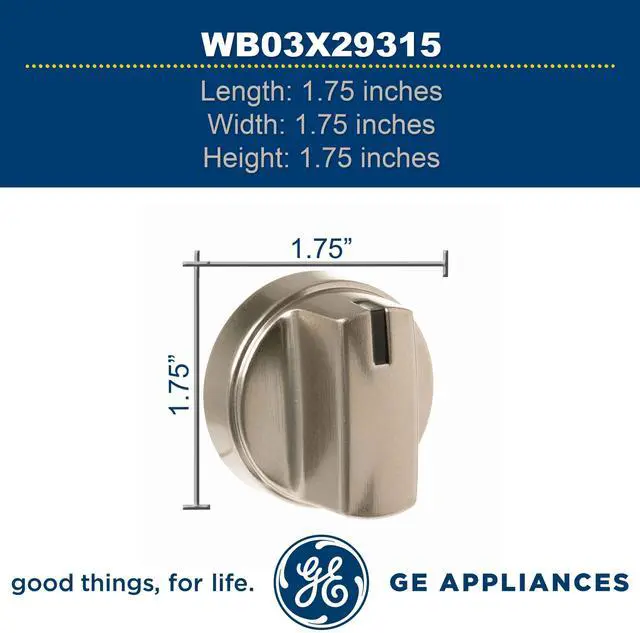 Alt view image 5 of 5 - GE WB03X29315 Range Surface Burner Knob (Stainless Steel)