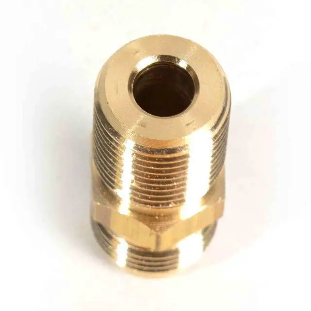 Alt view image 3 of 3 - Santa Barbara Chili Roaster CRREG-F 5/8 Inch-18 UNF Flared x M16 x 1.5 Brass Adapter For Gas Regulator