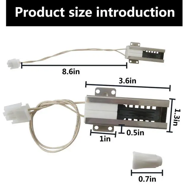 Alt view image 3 of 7 - 2025 WB13K21 Gas Range Oven Igniter Replacement for Whirlpool SF114PXSB0 SF114PXSB1 SF114PXSB2 SF114PXSQ1 SF114PXSQ2 SF114PXST0 SF114PXST1 SF114PXST2 SF114PXSW0