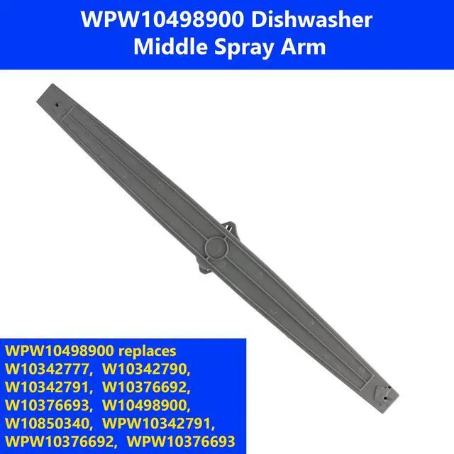 Alt view image 3 of 6 - WPW10498900 Dishwasher Middle Spray Arm for Whirlpool Maytag Dishwasher