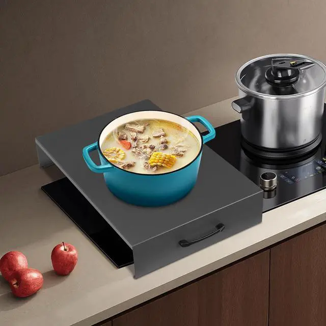 Alt view image 5 of 7 - Steel Stove Top Cover (L 21.26" x W 14.57" x H 3.54"), Large Noodle Board Stove Covers Range Burner Cover with Handle for Gas/Electric Stove, Expanding Kitchen Space (Grey)