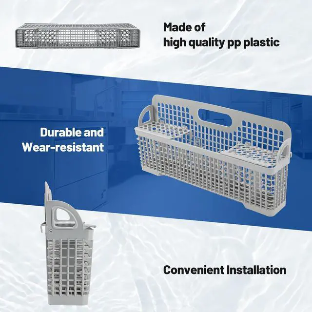 Alt view image 3 of 7 - 8531233 WP8562043 Dishwasher Silverware Basket Fit For Whirlpool Kenmore Dishwasher Replace for AP6012898 PS11746119 WP8531233VP B00LHR20E4 B00IMO5GNC Universal Gray