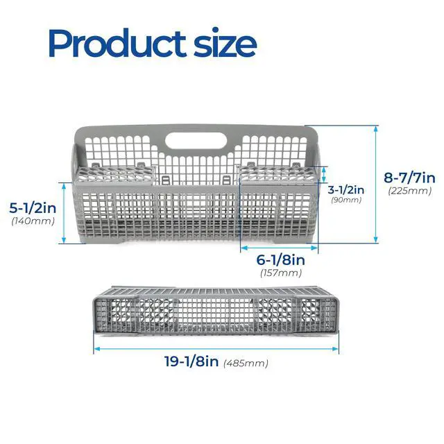 Alt view image 5 of 7 - 8531233 WP8562043 Dishwasher Silverware Basket Fit For Whirlpool Kenmore Dishwasher Replace for AP6012898 PS11746119 WP8531233VP B00LHR20E4 B00IMO5GNC Universal Gray