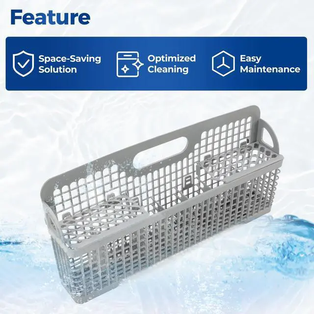 Alt view image 6 of 7 - 8531233 WP8562043 Dishwasher Silverware Basket Fit For Whirlpool Kenmore Dishwasher Replace for AP6012898 PS11746119 WP8531233VP B00LHR20E4 B00IMO5GNC Universal Gray