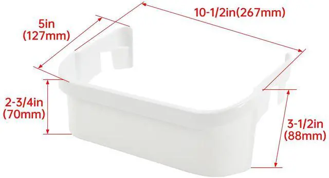 Alt view image 2 of 7 - 240351601 Refrigerator Door Shelf Bin Compatible with Frigidaire Freezer AP2115974 PS430027 891154 AH430027 EA430027 Refrigerator Gallon Door Bin Shelf Replacement Only White 2Pcs