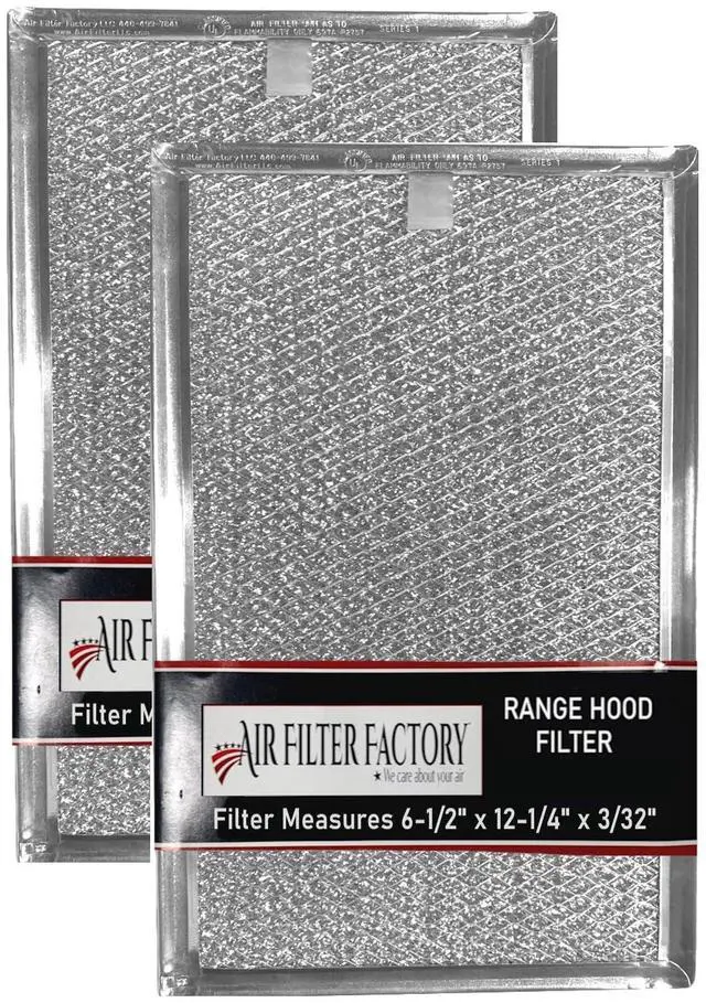 Main image of 6-1/2 x 12-1/4 x 3/32 Inches Range Hood Aluminum Grease Filters 2-Pack