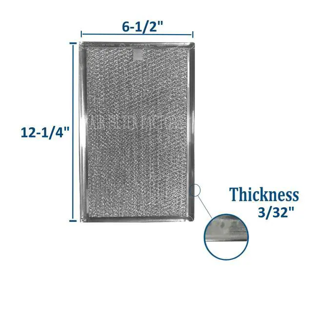 Alt view image 3 of 6 - 6-1/2 x 12-1/4 x 3/32 Inches Range Hood Aluminum Grease Filters 2-Pack