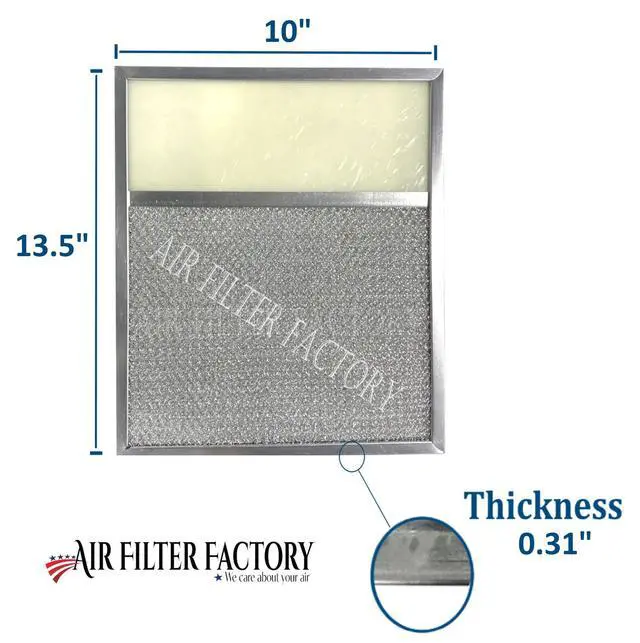 Alt view image 2 of 6 - 10 x 13-1/2 x 5/16 Inches Range Hood Aluminum Lens Grease Filters 2-Pack