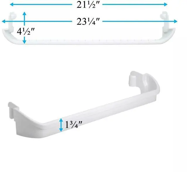 Alt view image 2 of 6 - 240535101 White Bottom Door Rack - for Frigidaire Refrigerator Door shelves - Fridge door condiments beverages organizer - Refrigerator door bin replacement - Fridge plastic shelves bin - W 21-1/2 in