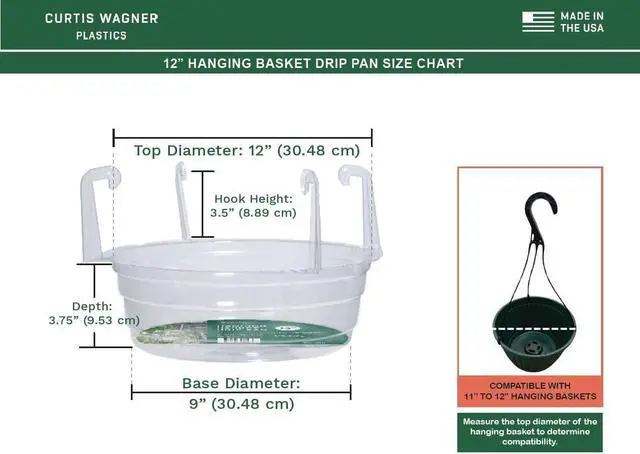 Alt view image 5 of 6 - Hanging Basket Drip Pan, Clear, 12 Inch