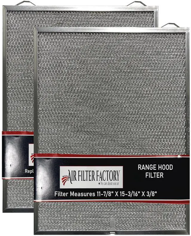 Main image of 11-7/8 X 15-3/16 X 3/8 Inches Range Hood Aluminum Mesh Grease Stove Vent Filter 2-Pack