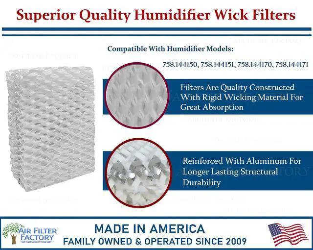 Alt view image 2 of 6 - Replacement For 758.144150, 758.144151, 758.144170, 758.144171 Kenmore Humidifier Wick Filter 4-Pack