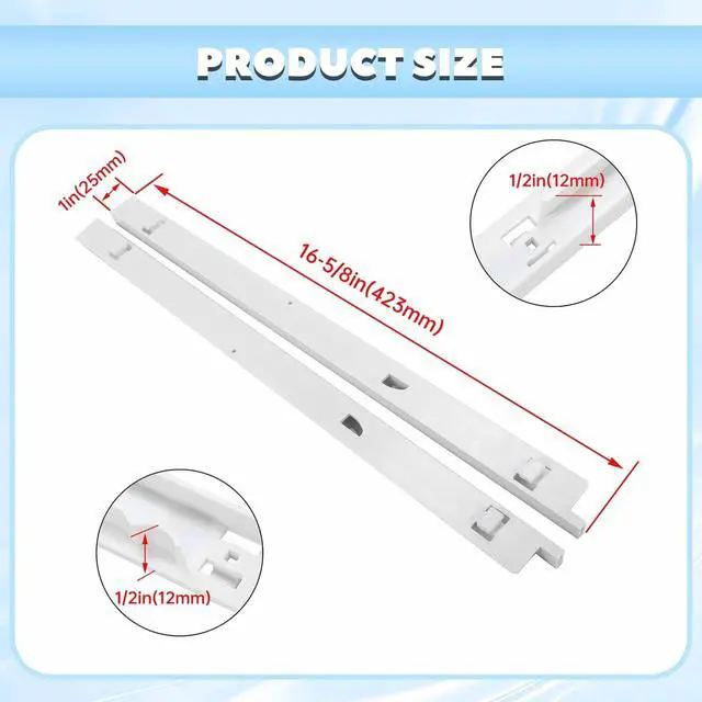 Alt view image 2 of 7 - 240530601 (Left) 240530701 (Right) Refrigerator Pan Hangers Compatible with Frigidaire Refrigerator Slide Draw Support Rail Rack Set 917557 AP2116589 917558 AP2116590 Replacement