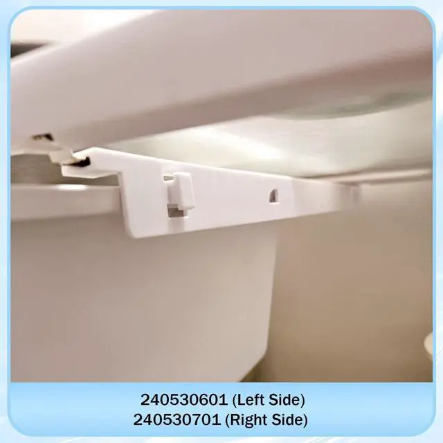 Alt view image 4 of 7 - 240530601 (Left) 240530701 (Right) Refrigerator Pan Hangers Compatible with Frigidaire Refrigerator Slide Draw Support Rail Rack Set 917557 AP2116589 917558 AP2116590 Replacement