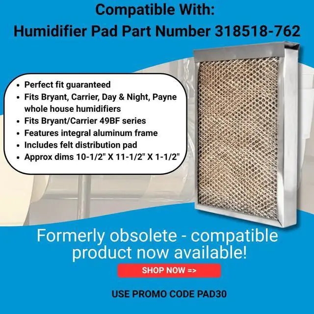 Alt view image 2 of 5 - AIRx Replacement for Carrier Humidifier Water Panel 318518-762 (with Distributor Tray), 2-Pack
