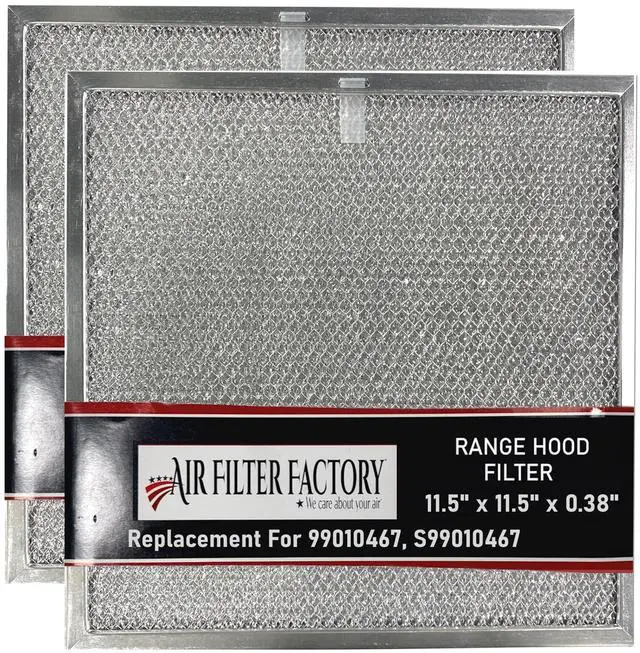 Main image of Replacement For 99010467, S99010467 Broan Nutone 11.5 x 11.5 x 0.38 Inches Aluminum Mesh Grease Range Hood Vent Filter 2-Pack