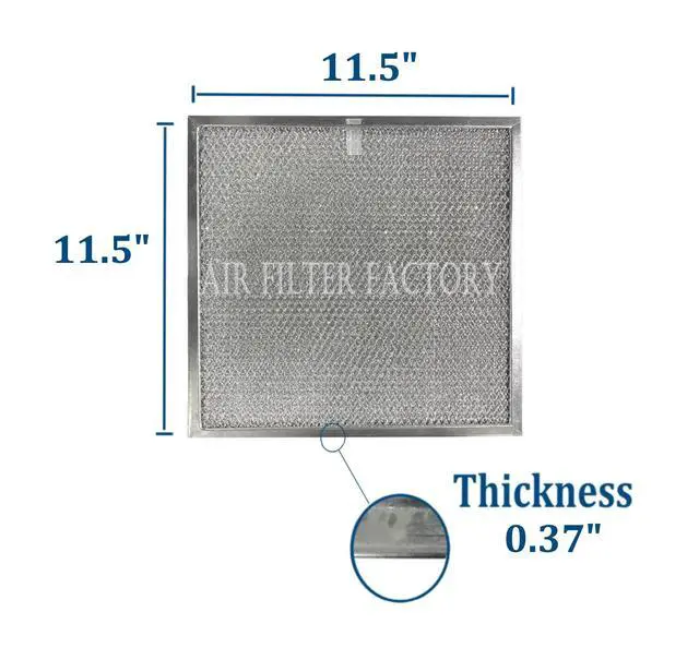 Alt view image 3 of 6 - Replacement For 99010467, S99010467 Broan Nutone 11.5 x 11.5 x 0.38 Inches Aluminum Mesh Grease Range Hood Vent Filter 2-Pack