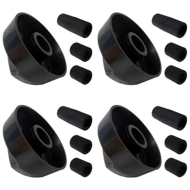Alt view image 7 of 7 - 4x Universal Control Knobs Replacement with 12x Adapters Fit for RVs, Campers, Camping Appliances - Black