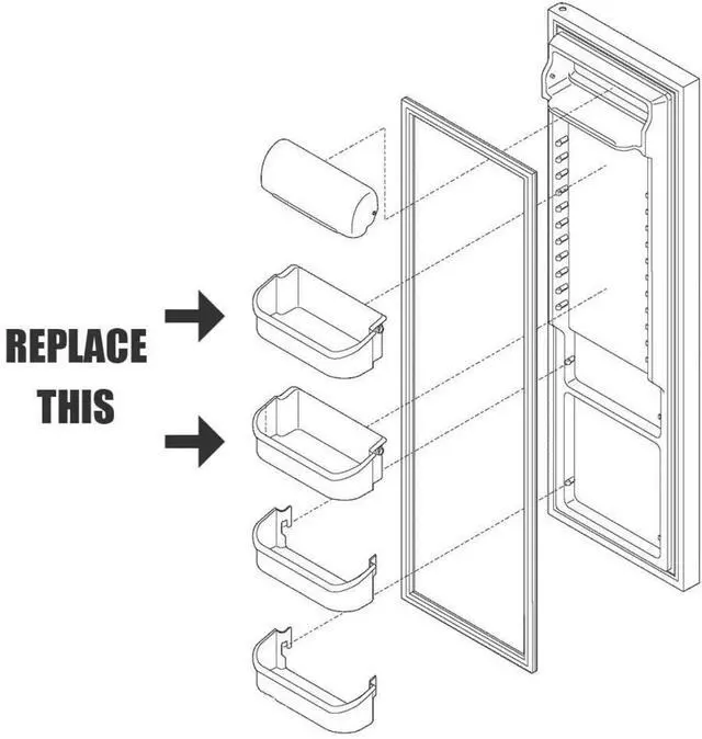 Alt view image 2 of 4 - 240356402 Clear Refrigerator Upper Door Bin Side Shelf Fit For Electrolux Frigidaire Refrigerators, Replaces AP2549958, 240430305, 240356411, 240356413, 240356414, 240356415, 891214, AH430122