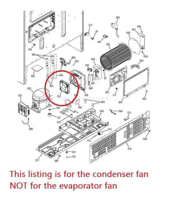 Alt view image 3 of 7 - WR60X10358 WR60X10339 for GE Condenser Fan Motor | Condenser Fan Motor, Do Not Damage Your Fridge, Compatible Only with Specific Models