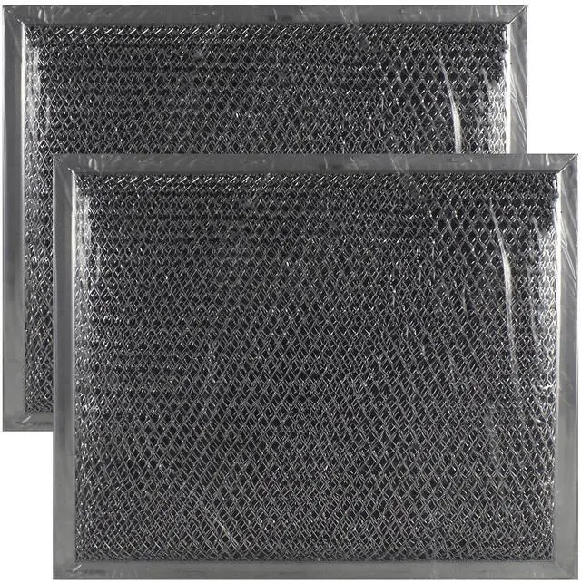 Main image of Range Hood Combo Filter WB02X10700 2-Pack | GE Compatible WB02X10700 Combo Filter 2-Pack. Exact 9"x10.5"x0.09" basket shape. Disposable charcoal & aluminum. Do not wash