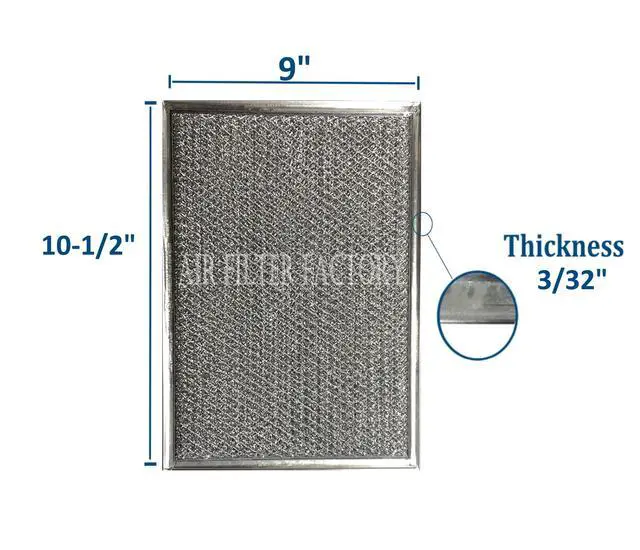 Alt view image 2 of 6 - Range Hood Combo Filter WB02X10700 2-Pack | GE Compatible WB02X10700 Combo Filter 2-Pack. Exact 9"x10.5"x0.09" basket shape. Disposable charcoal & aluminum. Do not wash