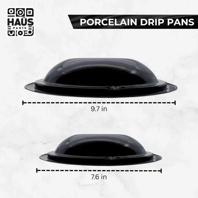 Alt view image 2 of 7 - WB31M20 WB31M19 Porcelain Drip Pans for GE Hotpoint Electric Stove Black Burner Drip Pans Set of 4 Replaces WB31M0020 WB31M0019 AP2028044 Fit Models JHP63GN1, JHP63GN2, JHP63GN3AD/WH