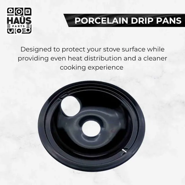 Alt view image 6 of 7 - WB31M20 WB31M19 Porcelain Drip Pans for GE Hotpoint Electric Stove Black Burner Drip Pans Set of 4 Replaces WB31M0020 WB31M0019 AP2028044 Fit Models JHP63GN1, JHP63GN2, JHP63GN3AD/WH