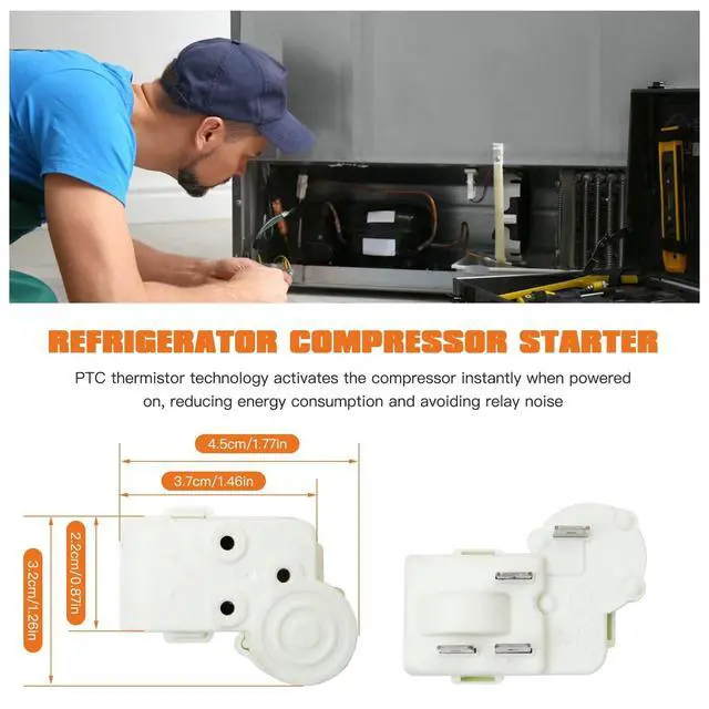 Alt view image 5 of 7 - Performance 4Pin Refrigerator Overload Protector PTC Starter Relay Fit for Siemens, Fit for Hotpoint, ZHB28-120P15 ZHB69-135P4.7 ZHB60-120P4.7 ZHB88-125P4.7 ZHB60-120P15, Fit for Samsung