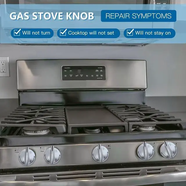 Alt view image 5 of 7 - 2025 Upgraded Gas Cooktop Knobs Compatible for Maytag/ Magic Chef/ Jenn Air Cooktop Oven Rang Knob, Fit for Model KGCD807XBL00, KGCD807XSS00 for D Style Shaft Easy to Use and Install Control Knobs
