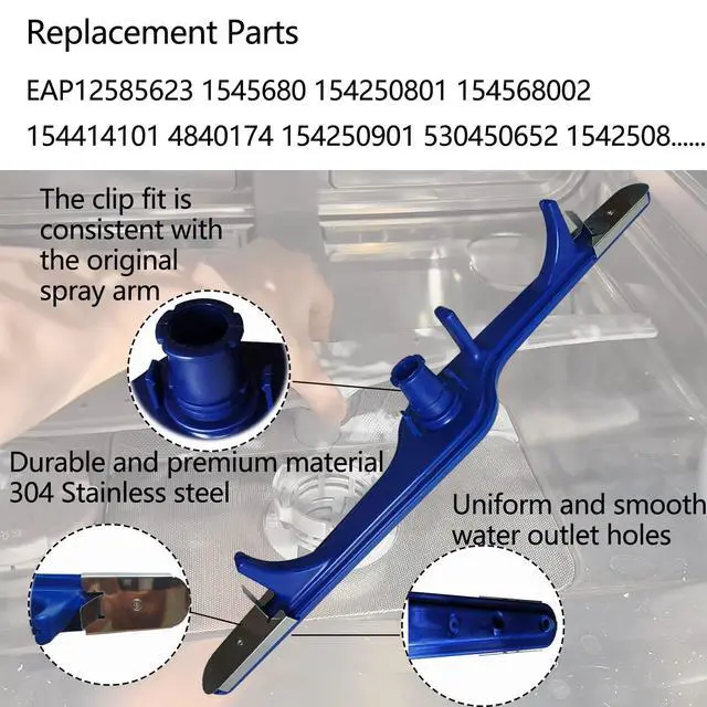 Alt view image 3 of 7 - 5304517203 Dishwasher Lower Spray Arm - Compatible with Frigidaire, Kenmore & Electrolux | Replaces 154568001, 154568002, 154414101 | High Pressure & Easy Install
