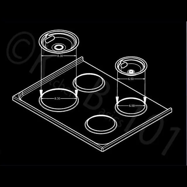 Alt view image 5 of 7 - Made in the USA W10288051 Porcelain 1 Large 8 93169205b, 3 Small 6 93169204b Replacement for Whirlpool Electrolux Frigidaire