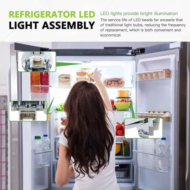 Alt view image 7 of 7 - LED Refrigerator Light Bulb & Cover Assembly Fit for GE WR55X11132, WR55X25754, 3033142, PS4704284 Compatible with PFE28RSHFSS, PWE23KELBDS, PWE23KELCDS, PWE23KELDDS, PWE23KELEDS, PWE23KELFDS(1 Pack)